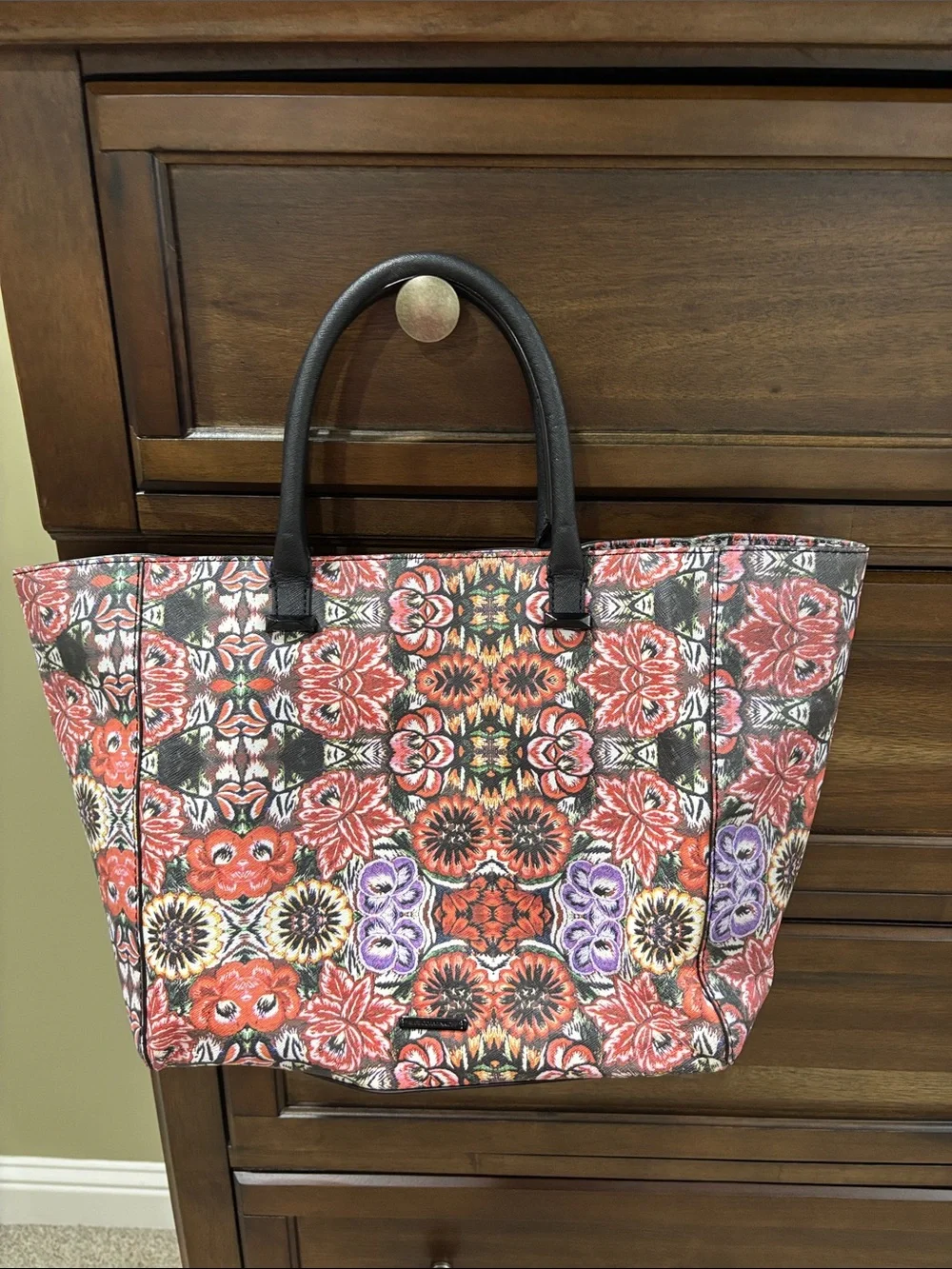 Rebecca Minnkoff Leather Floral Tote Bag